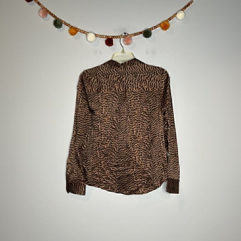 Soft Surroundings Patterned Silky Button Down Shi… - image 4